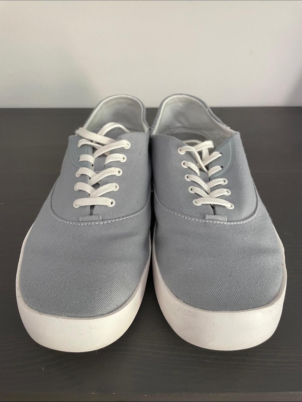 Olukai Men's Gray Canvas Sneakers with White Soles